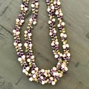 Pearl and Amethyst Beaded Necklace